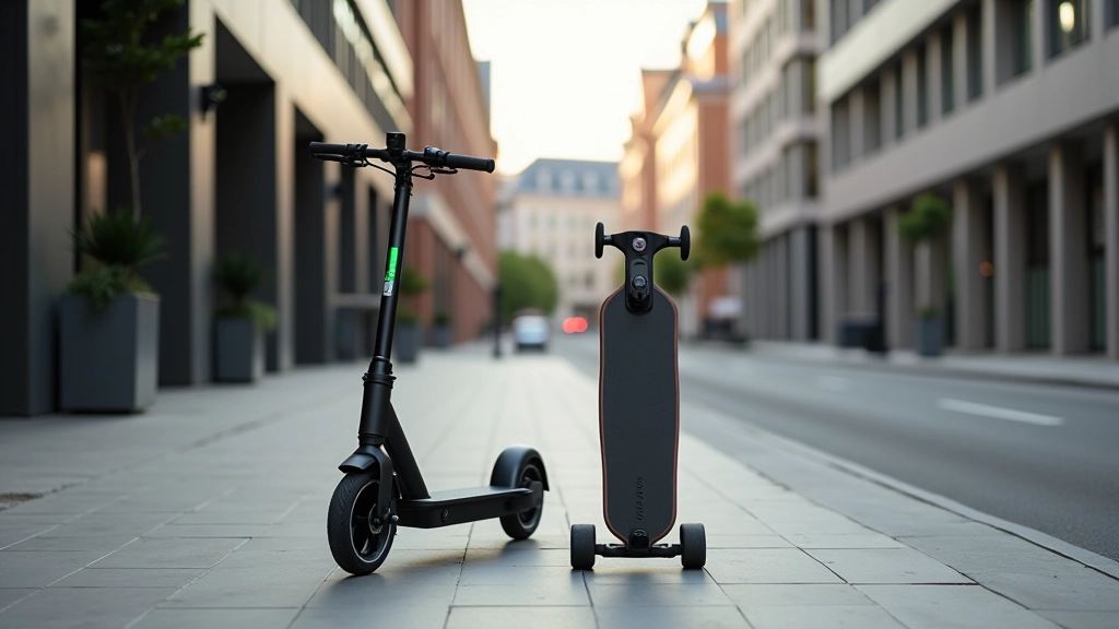 Jauni mikromobilitātes risinājumi: e-skeitbords un e-skūteri pilsētas ielās ar modernu urbāno dizainu